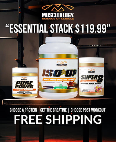 Essential Stack – whey, creatine & BCAA bundle – Muscleology