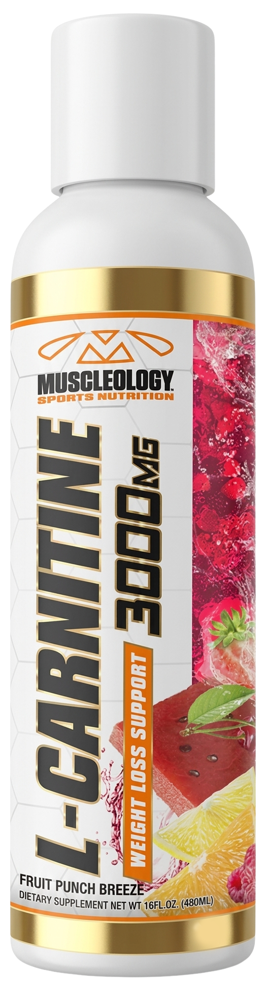 L-Carnitine Liquid 3000mg with Vitamin B5 – Sugar Free Formula – Muscleology