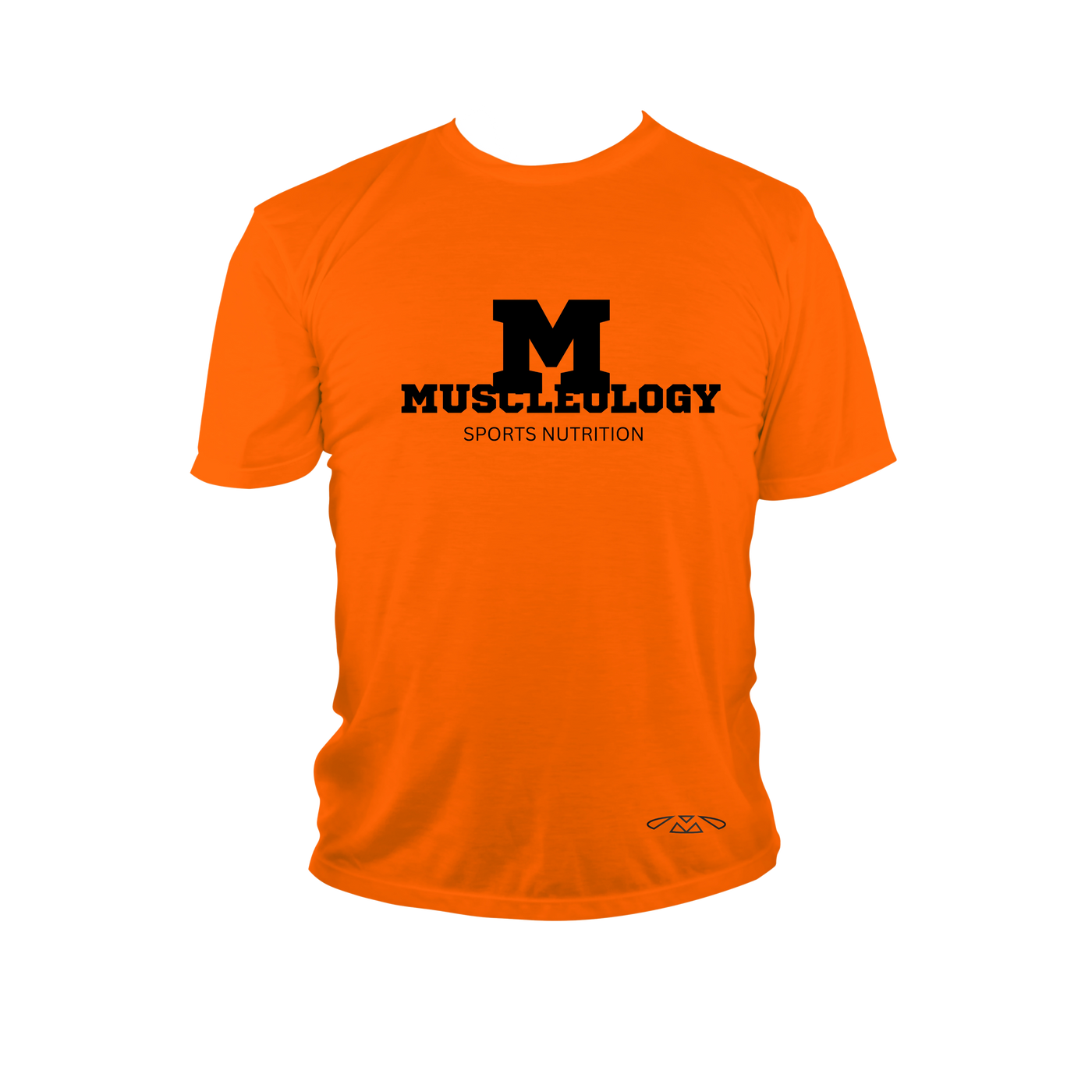 Muscleology Big M T-Shirt - Bold Orange with Black Logo